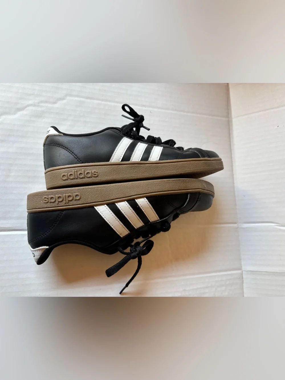 adidas Black Sneakers with White Three-Stripes